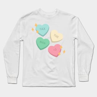 tax the rich candy hearts Long Sleeve T-Shirt